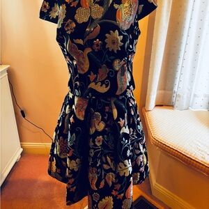 Boston Proper Multicolor Two Piece Floral Brocade Mini Dress